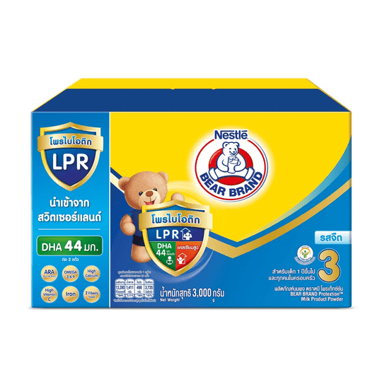 นมผงตราหมีโพรเท็กซ์ชัน สูตร 3 รสจืด
